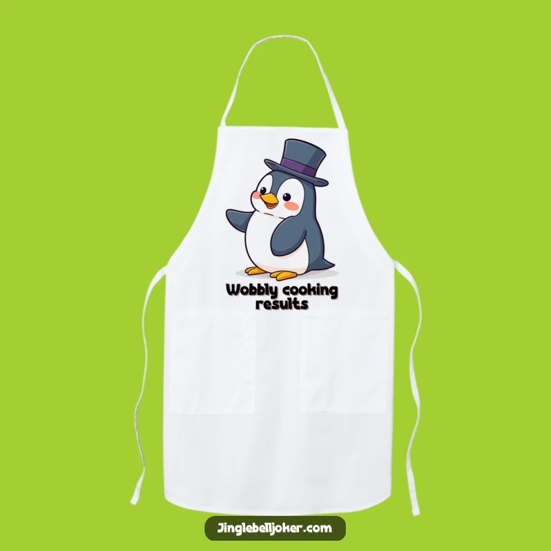 Funny Balancing Penguin Apron: Clumsy Character Kitchenwear for Playful Cooks