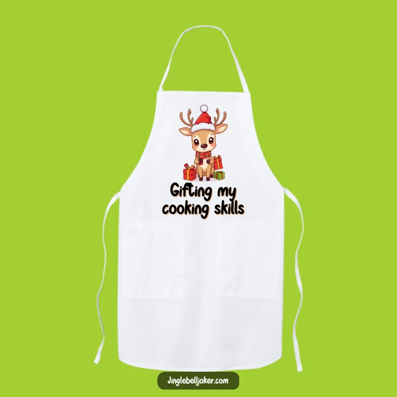 Funny Juggling Deer Apron: Santa Character Kitchenwear for Festive Cooks