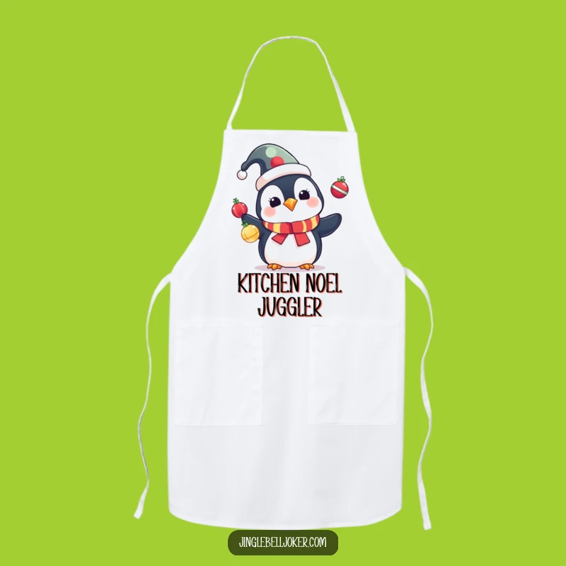 Funny Penguin Jester Apron: Cook Up Holiday Cheer with Festive Fun