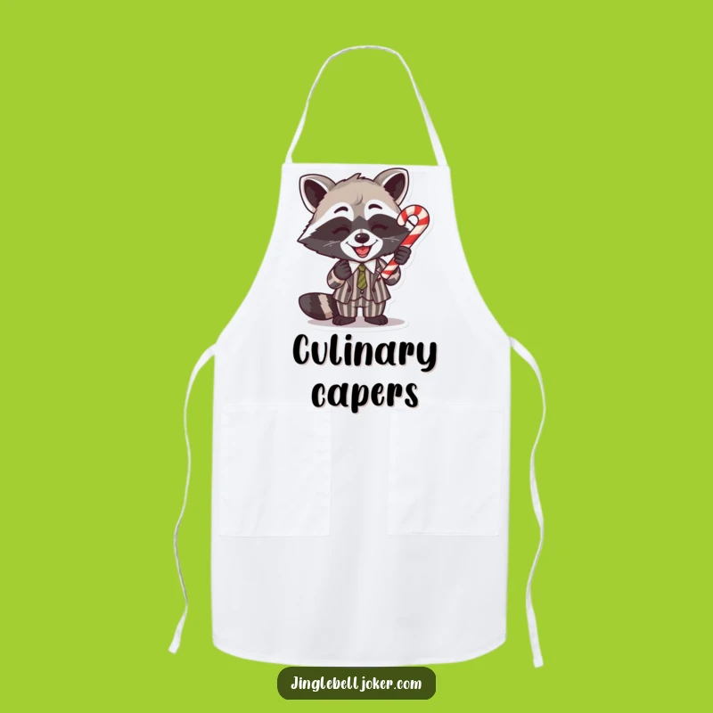 Funny Raccoon Festive Chef Apron: Hilarious Companion for Holiday Baking
