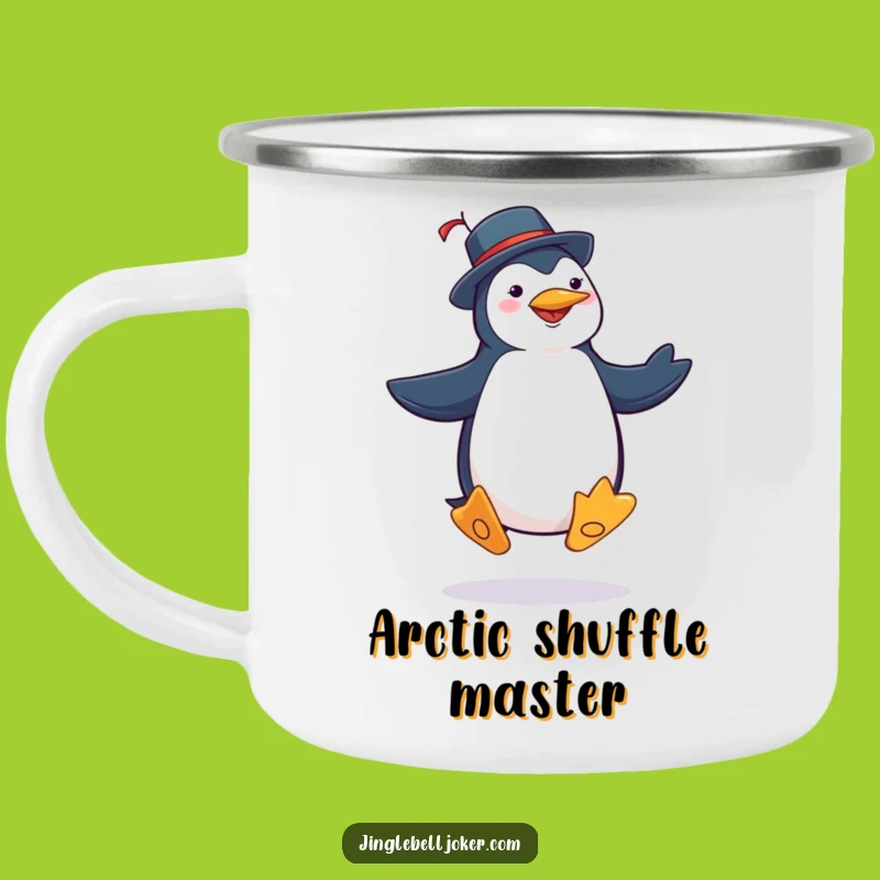 Funny Penguin Joker Camping Mug: Adventure with Silly Jig Humor