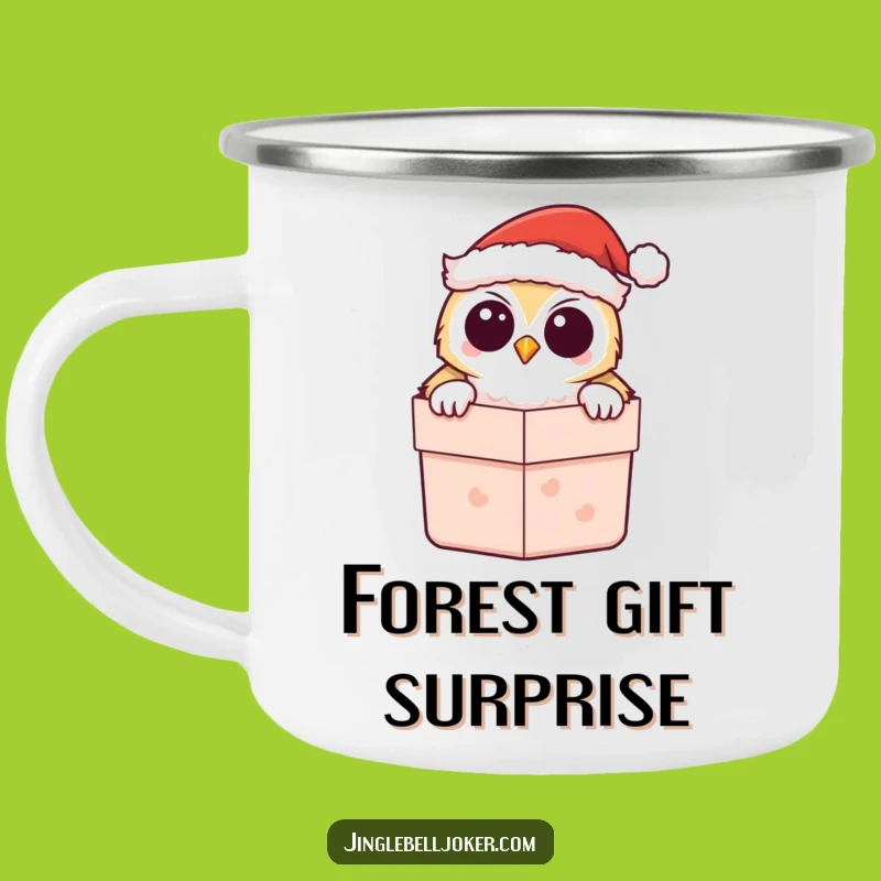 Funny Kawaii Owl Santa Camping Mug - Festive Sips by the Fire
