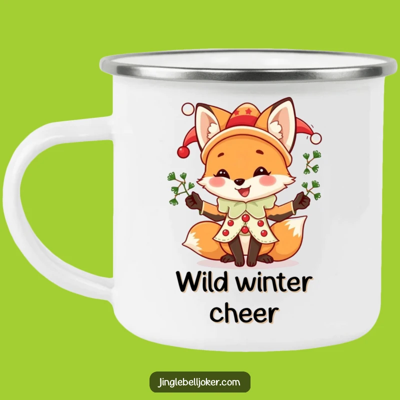 Funny Fox Jester Camping Mug: Holiday Adventure With Juggling Fun