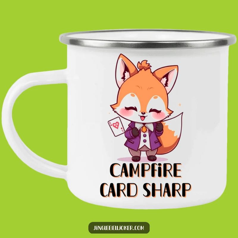 Funny Joker Fox Camping Mug: Play Your Hand Outdoors