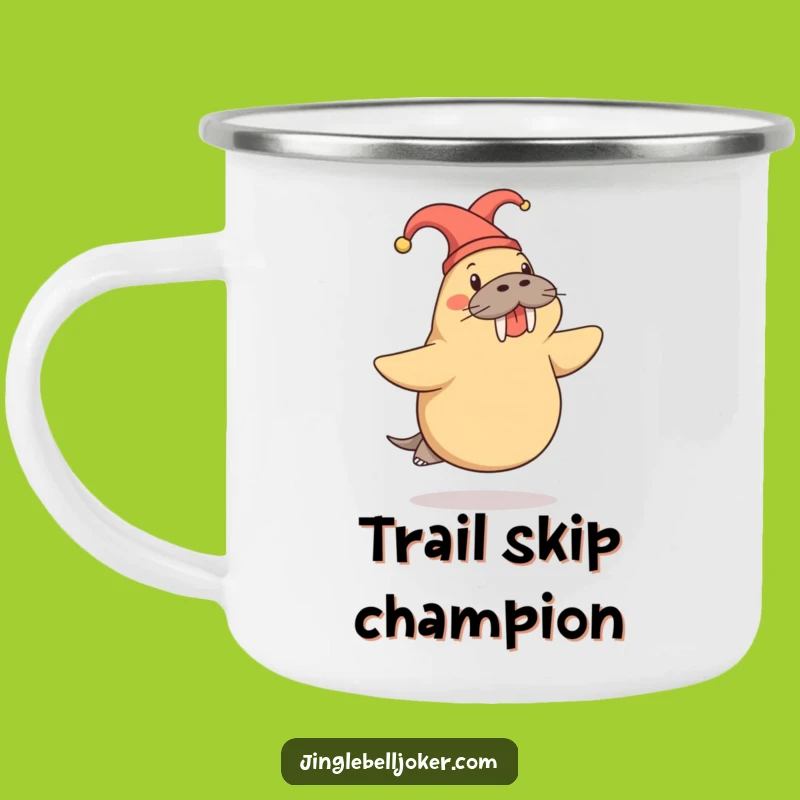 Funny Walrus Jester Camping Mug: Playful Adventures with Arctic Cheer
