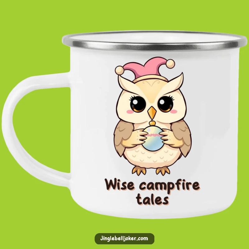 Funny Jester Owl Camping Mug: Outdoor Whimsy, Perfect Funny Gift