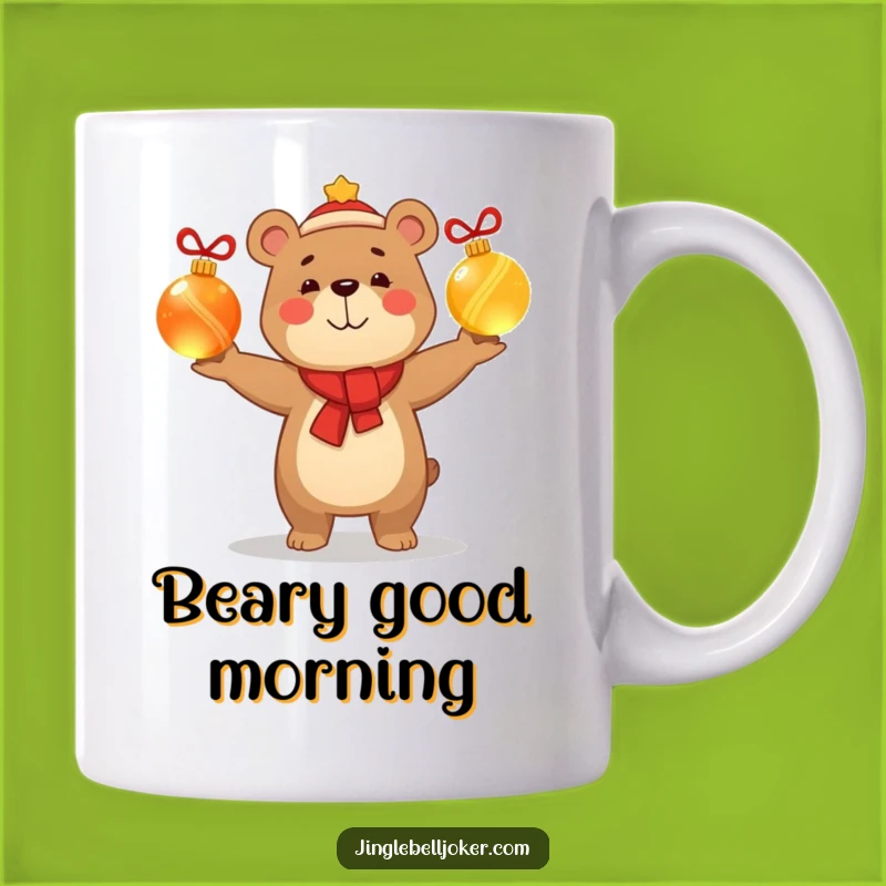 Funny Bear Juggler Mug Smug Holiday Glow Christmas Fun Gift