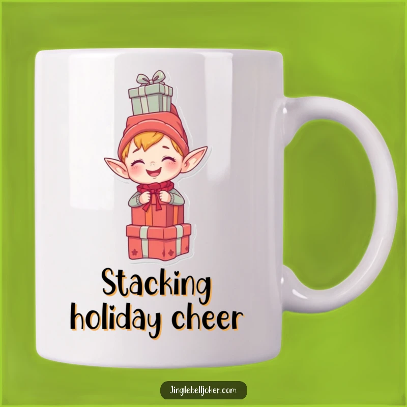 Funny Elf Presents Mug: Giggling Juggler's Funny Stack, Perfect Gift