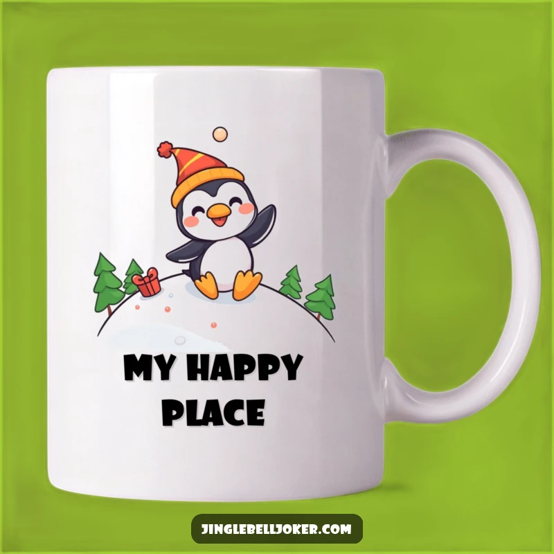 Funny Penguin Jester Sliding Mug - Hilarious Winter Fun Gift Idea