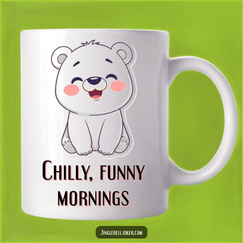 Funny Polar Bear Face Mug: Cheerful Joker Expression - Perfect Funny Gift