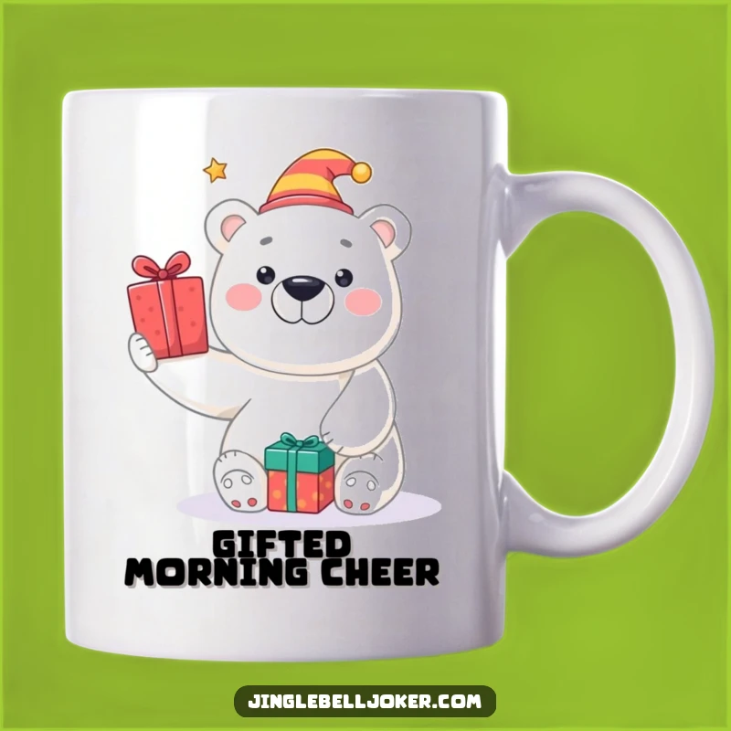Funny Polar Bear Jester Mug: A Hilarious Gift for Joyful Winter Mornings!