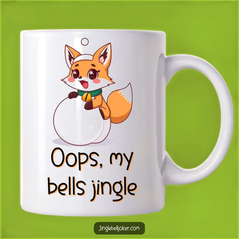 Funny Surprised Fox Joker Mug, Festive Snowball Slip, Hilarious Christmas Gift Idea