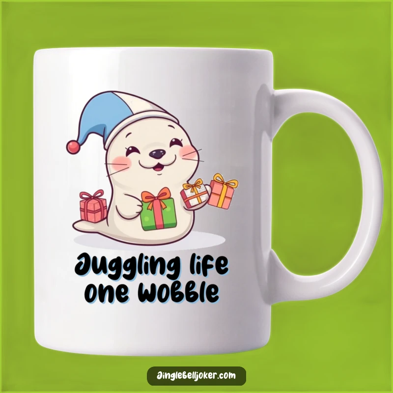 Funny Jester Seal Mug: Hilarious Gift Idea for Seal Lovers Who Juggle Gifts!