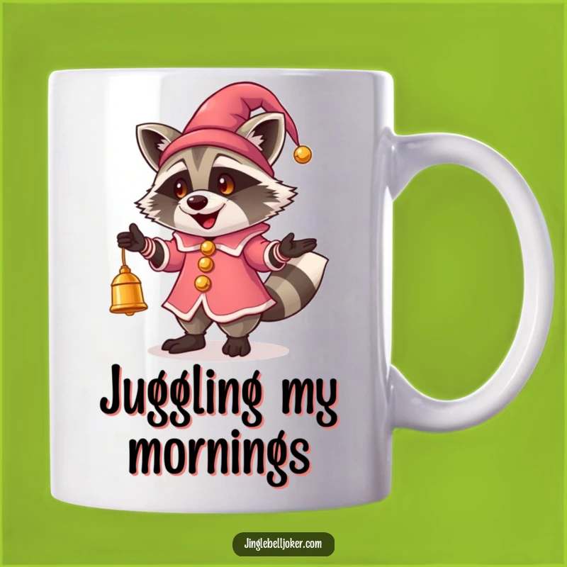 Funny Jester Raccoon Mug: Whimsical Character Gift for Mischief Lovers