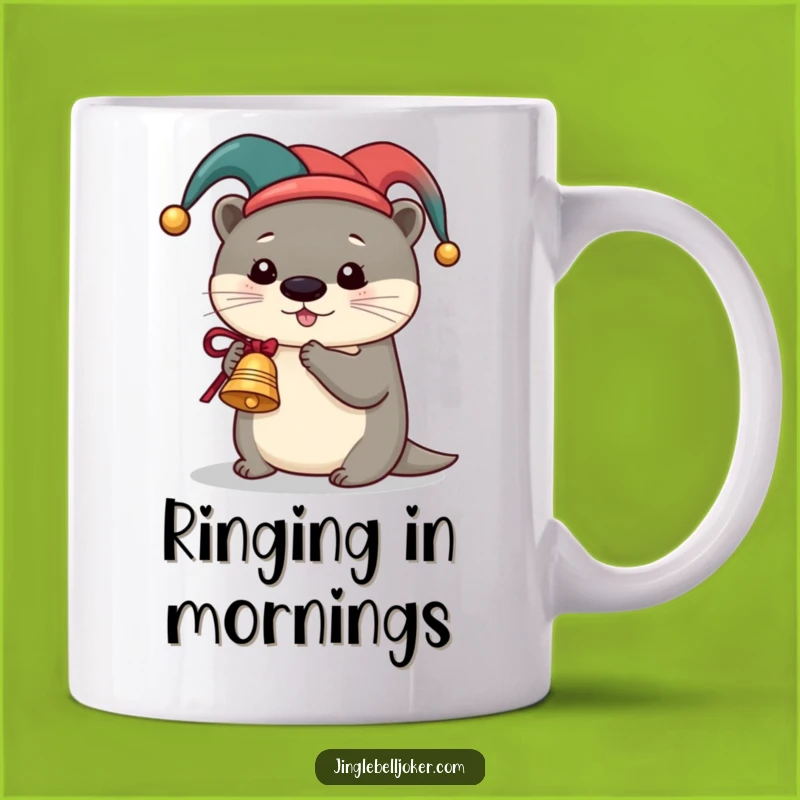Funny Otter Jester Mug: Festive Bell Ringing Makes A Hilarious Gift
