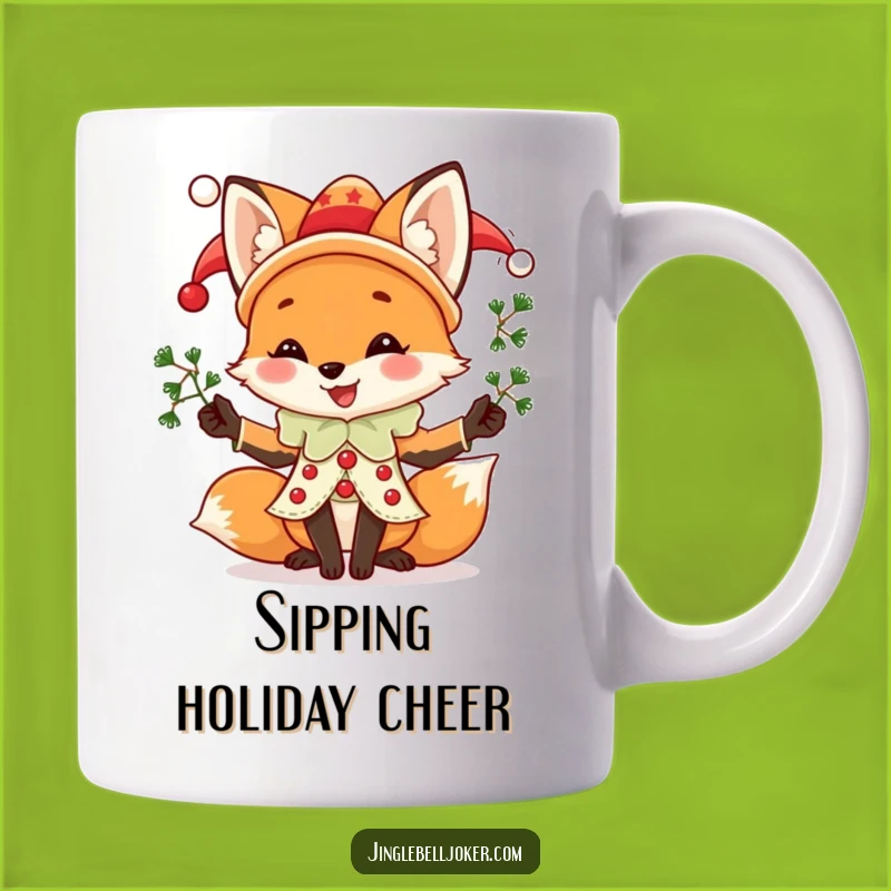 Funny Fox Jester Mug: Holiday Juggling Delight Makes A Hilarious Gift