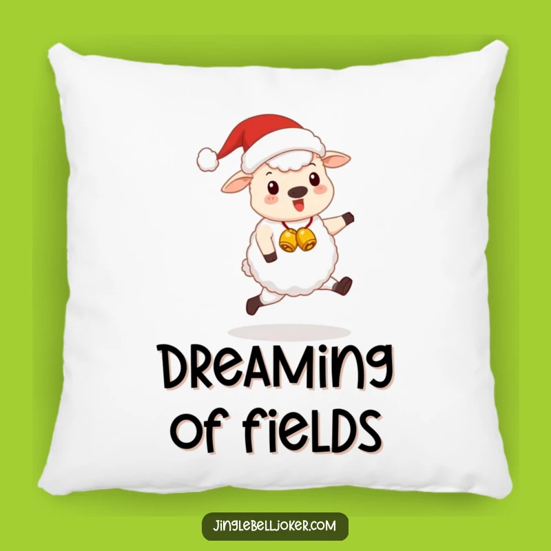 Funny Kawaii Santa Sheep Pillow: Cute Festive Animal Skipping Happily, Cozy Funny Gift