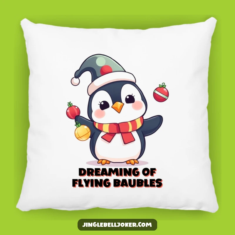 Funny Penguin Jester Pillow: Cozy Comfort with Hilarious Holiday Flair