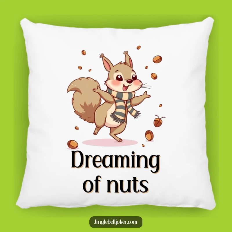 Funny Squirrel Cartwheel Pillow: Hilarious Comedic Accent for Cozy Spaces