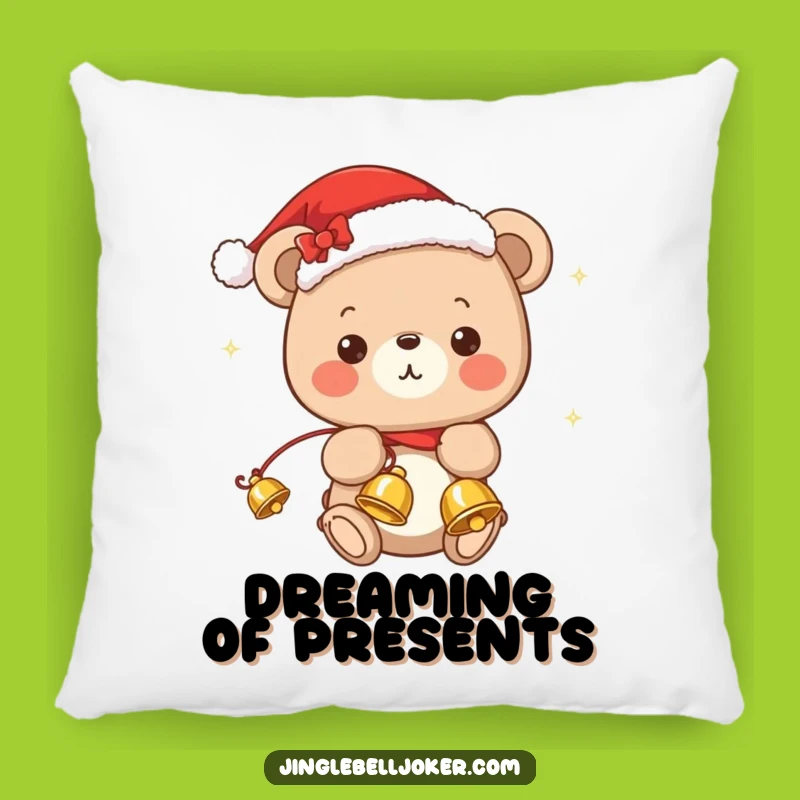 Funny Kawaii Bear Christmas Pillow: Cozy Holiday Comfort