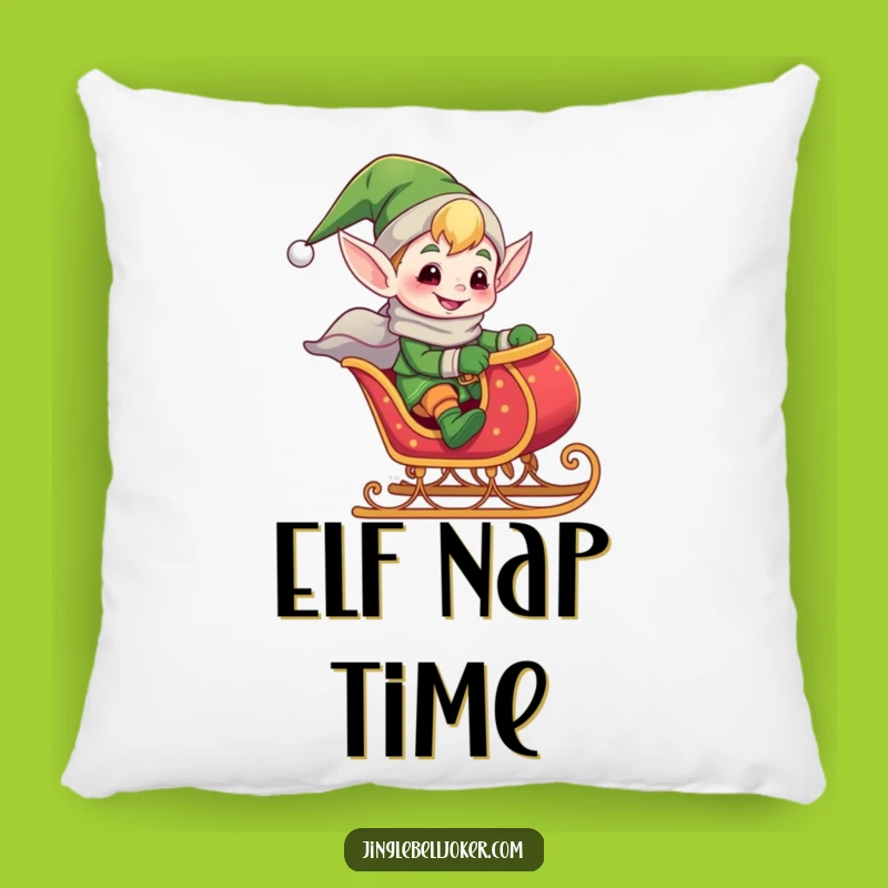 Funny Elf Sleigh Ride Pillow: Cozy Holiday Fun - The Cutest Funny Gift