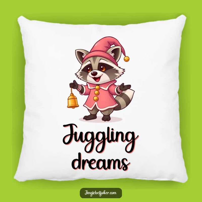 Funny Jester Raccoon Pillow: Cozy Up with Playful Comfort Gift