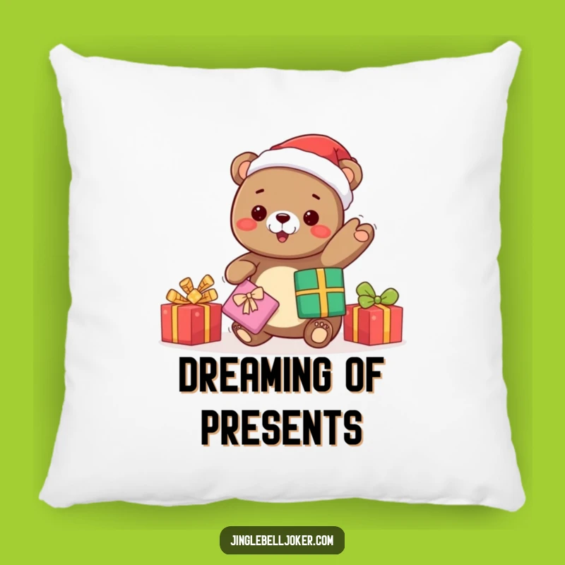 Funny Kawaii Bear Santa Pillow: Cozy Christmas Cushion - Perfect Funny Gift!