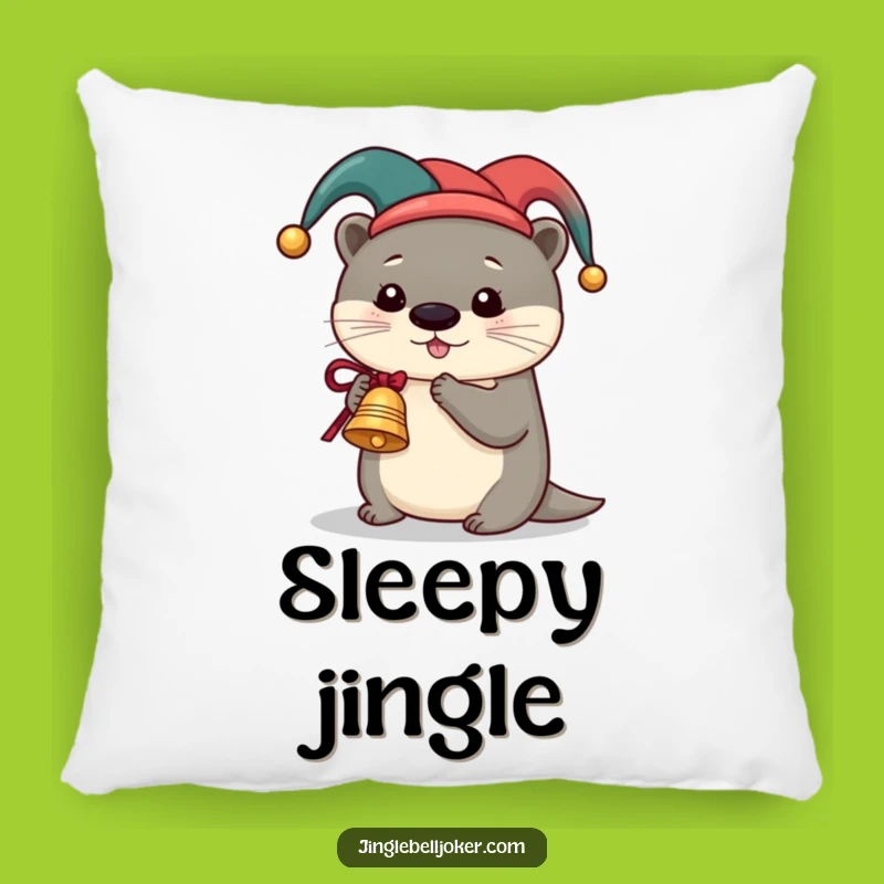 Funny Otter Jester Pillow: Cozy Comfort With Bell Ringing Cuteness