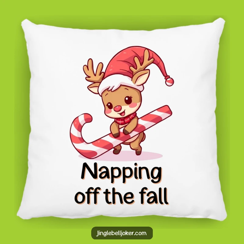 Funny Reindeer Jester Pillow: Comfy Laughter for Your Sofa Gift