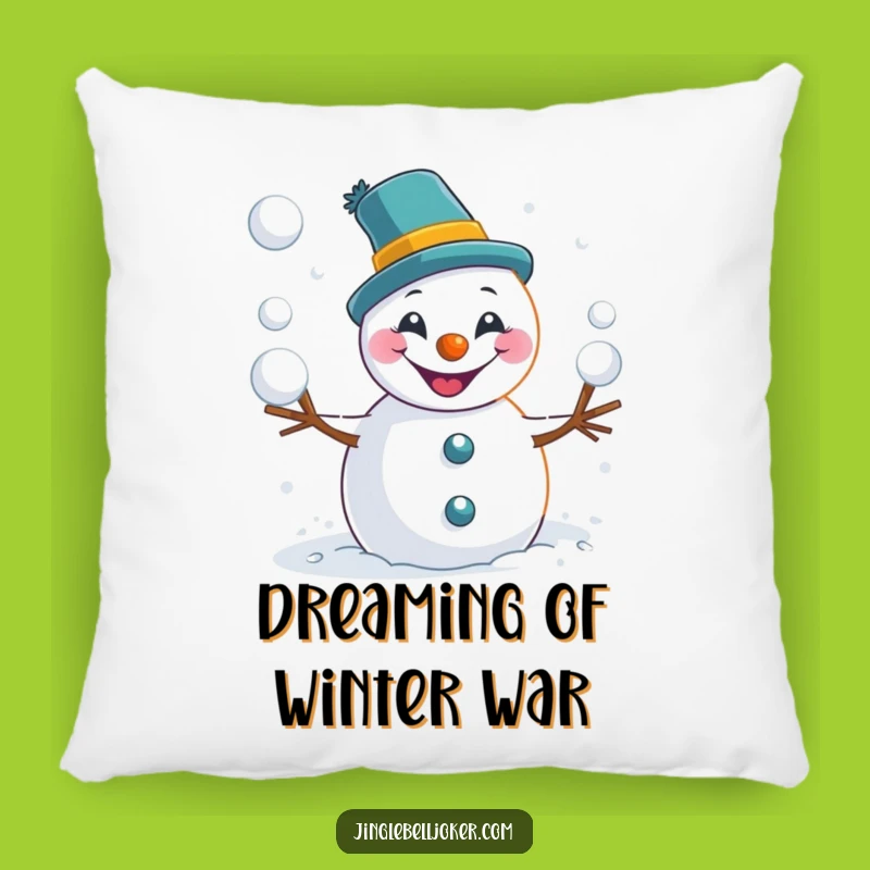 Funny Snowman Joker Pillow: Cozy Snowball Toss Cushion for Comical Comfort
