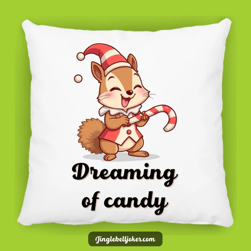 Funny Squirrel Jester Pillow - Hilarious Holiday Balance Cushion Gift