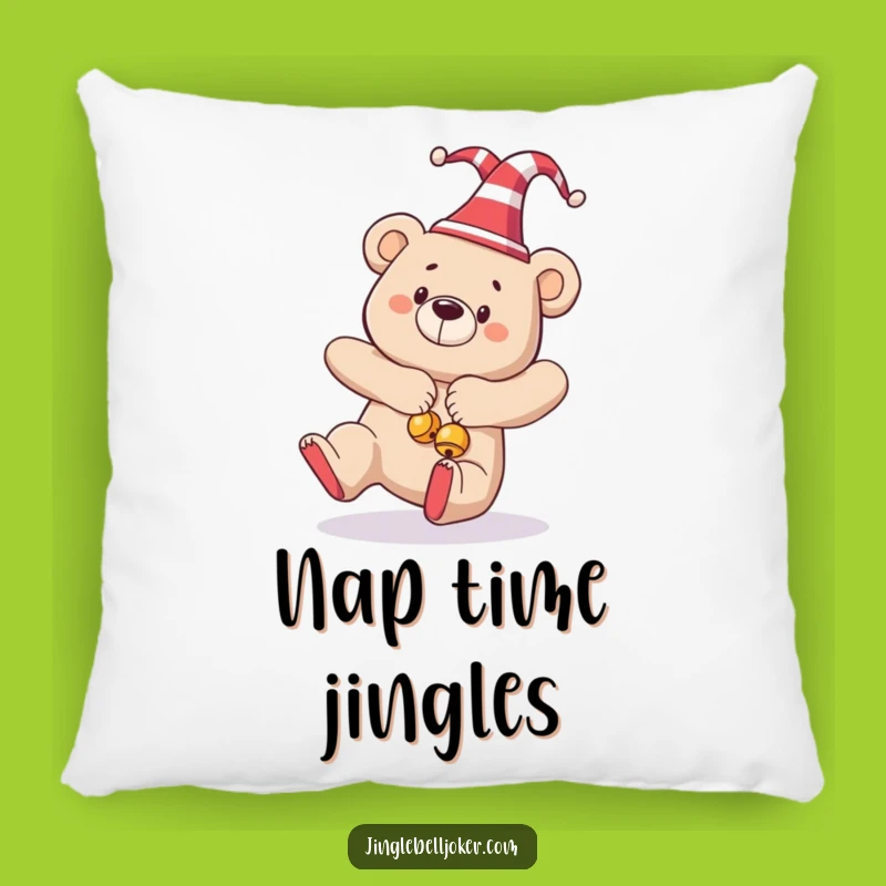 Funny Tripping Bear Jester Pillow - Hilarious Holiday Couch Cushion Gift