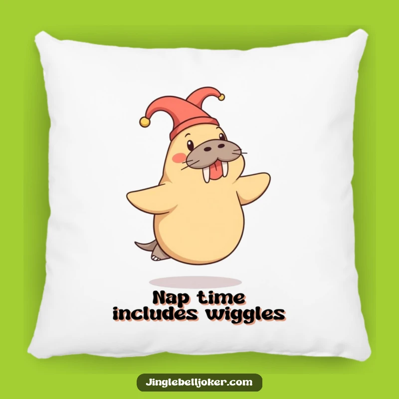 Funny Walrus Jester Pillow: Cozy Comfort with Hilarious Playful Vibes