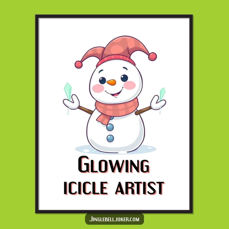 Funny Snowman Jester Digital Art: Instant Winter Magic for Your Space