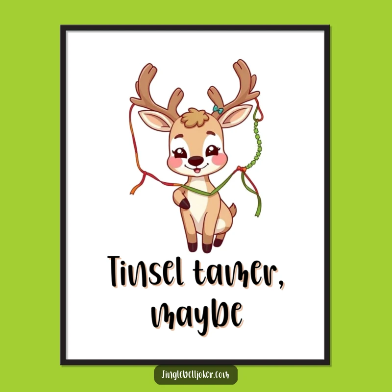 Funny Deer Joker Digital Art: Festive Antlers, Instant Humor Download, Perfect Funny Gift