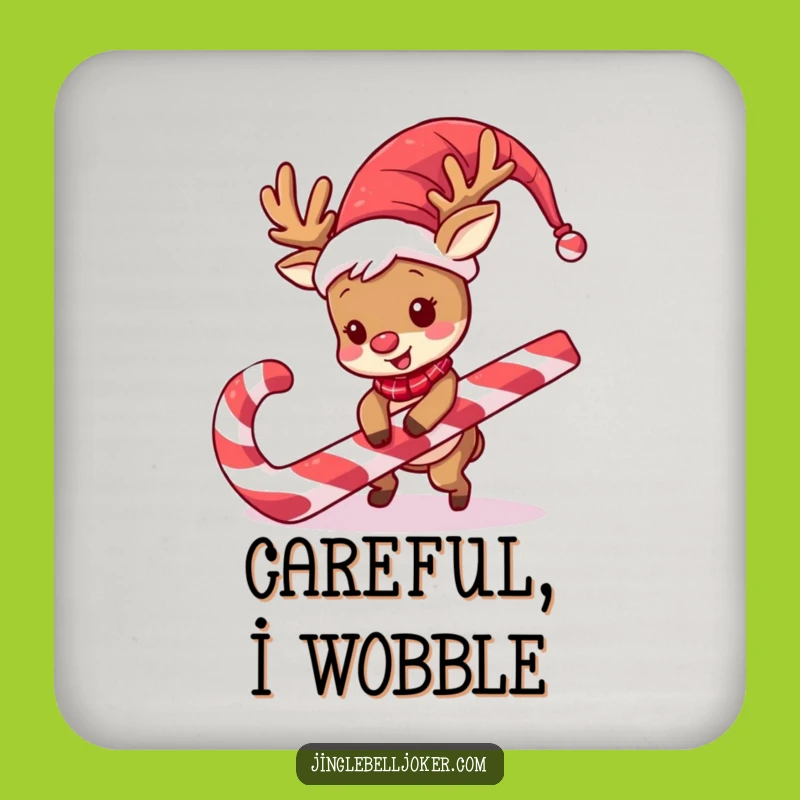 Funny Reindeer Jester Coaster Set: Protect Tables with Holiday Giggles Gift