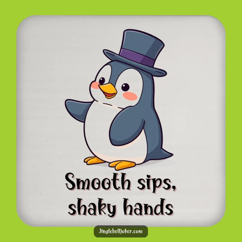Funny Balancing Penguin Coaster: Clumsy Character Protection for Tables