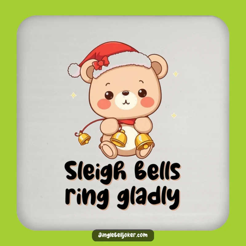 Funny Kawaii Bear Christmas Coaster: Festive Drink Protection