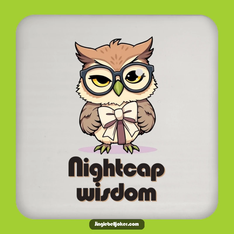 Funny Owl Gift Tie Coaster: Hilarious Protection with Thoughtful Charm