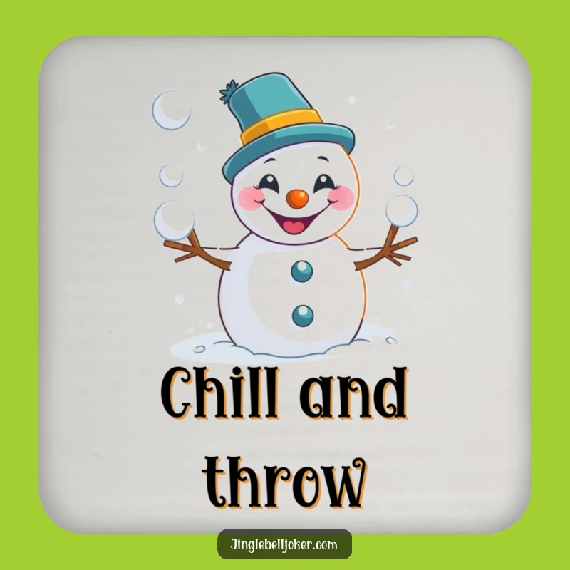 Funny Snowman Joker Coaster: Protect Surfaces with Snowball Toss Charm