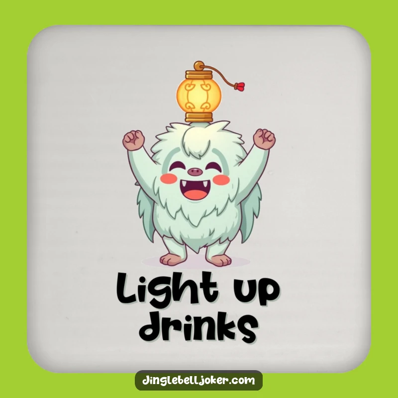 Funny Yeti Coaster Set: Balancing Lantern Joker, Protects Quirky Funny Gift