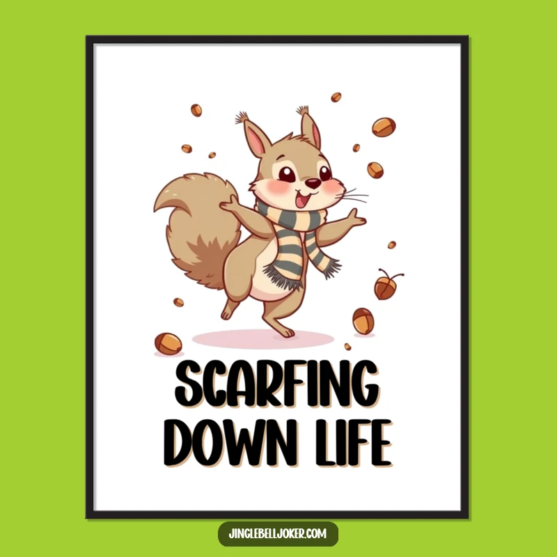 Funny Squirrel Cartwheel Poster: Hilarious Woodland Art for Nature Lovers