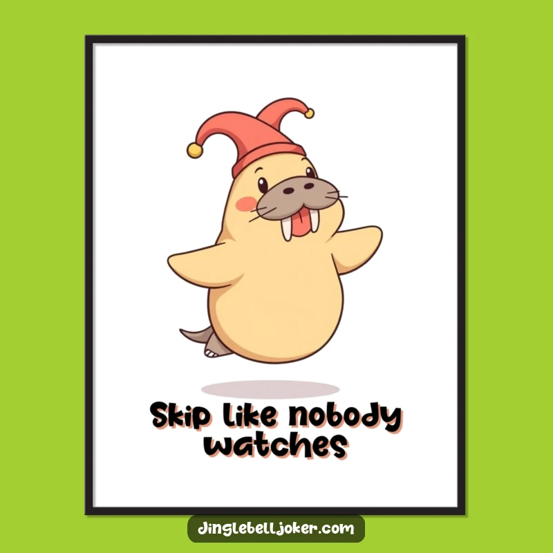 Funny Walrus Jester Poster: Bring Playful Skip to Your Wall Art