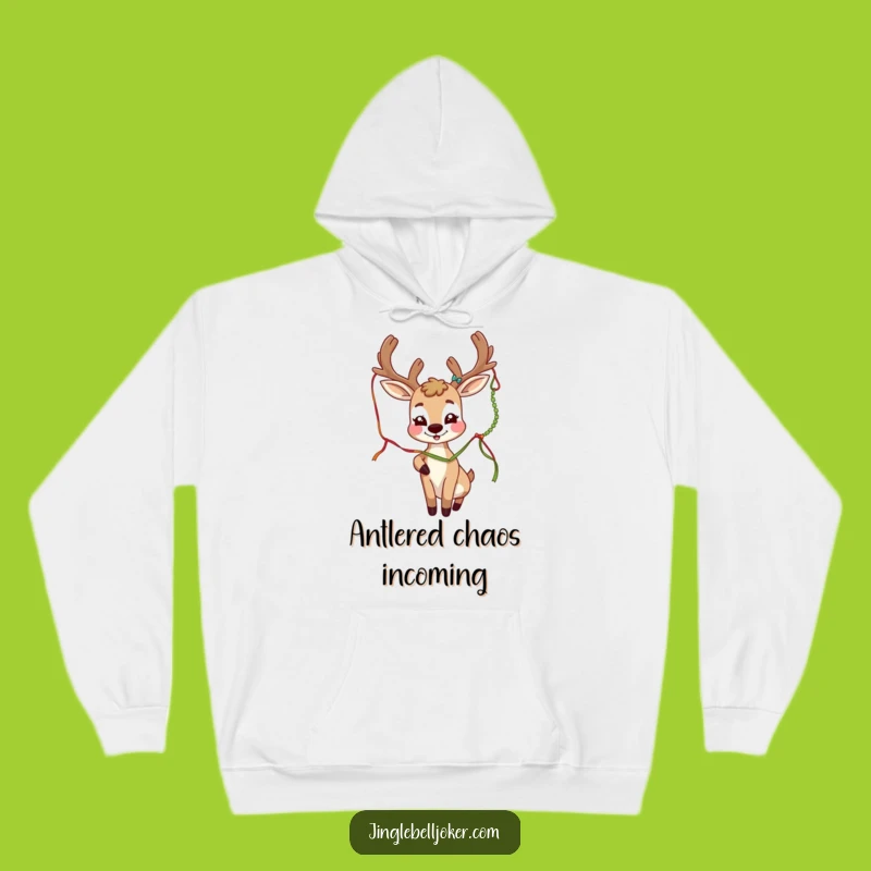 Cozy Funny Deer Joker Hoodie: Festive Antlers, Warm & Humorous, Perfect Funny Gift
