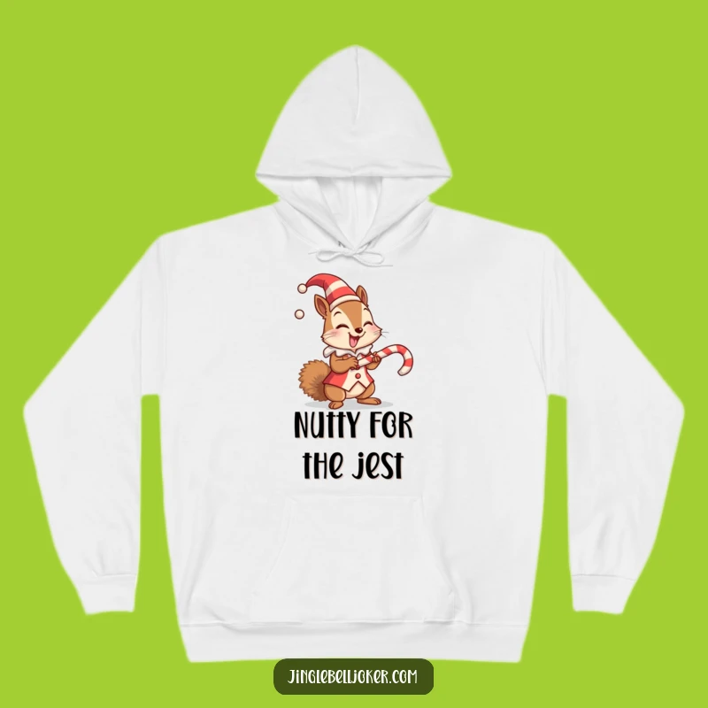 Funny Jester Squirrel Hoodie - Cozy Holiday Balance Sweatshirt Gift