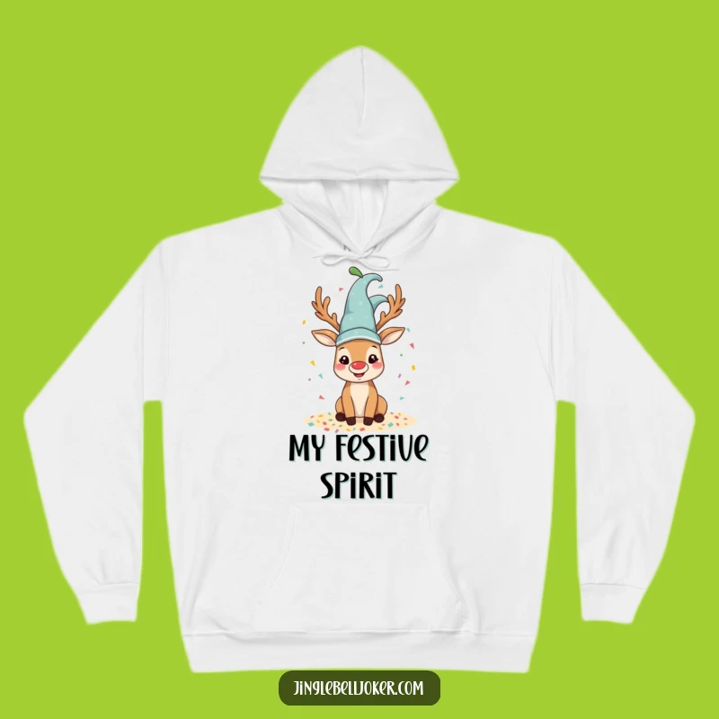 Funny Reindeer Jester Hoodie: Cozy Confetti Sweatshirt, Ideal Humorous Holiday Gift