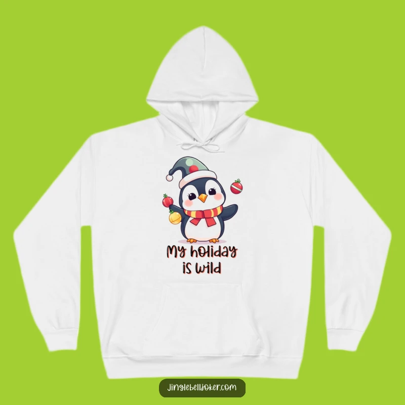 Funny Penguin Jester Hoodie: Cozy Up with Hilarious Holiday Vibes