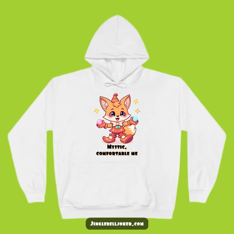 Funny Fox Jester Hoodie: Cozy Up with this Cheerful Character's Magical Juggling Act