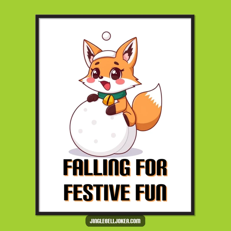 Funny Free Printable Wall Art: Surprised Fox Slips on Snowball, Hilarious Downloadable Art for Home