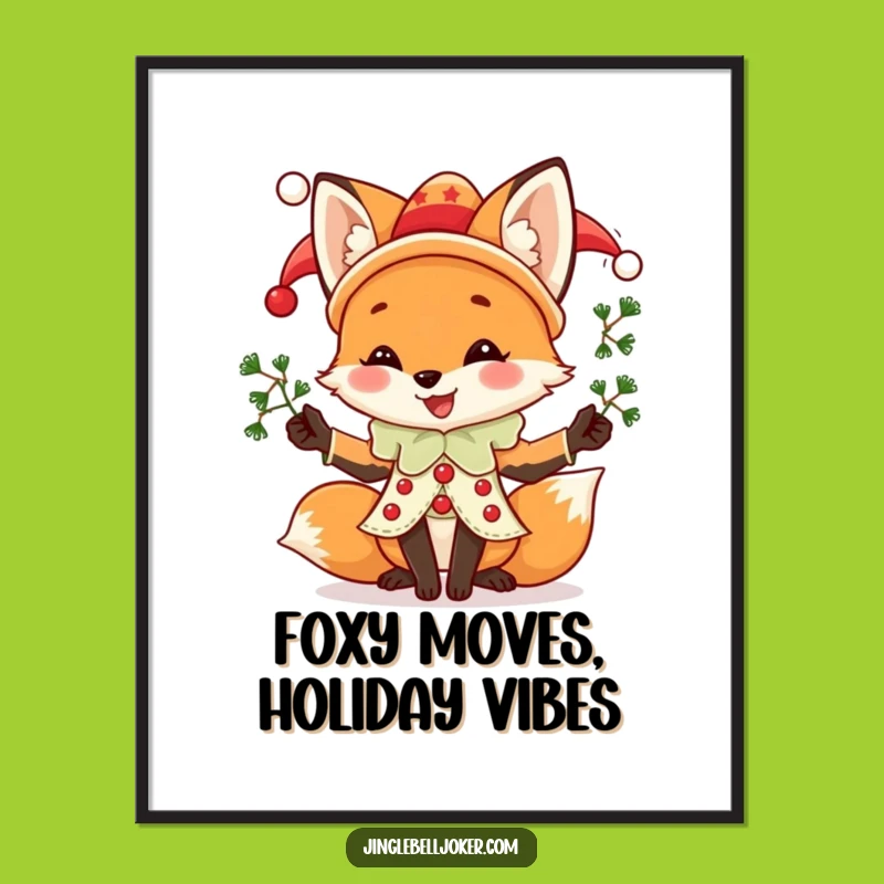 Free Printable Fox Jester Wall Art: Festive Downloadable Decor for Whimsical Spaces!